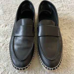 Vince Women’s Black Leather Espardille Loafers Size 8